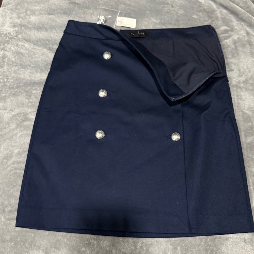 NWT Talbots Nautical Faux Wrap Navy Skirt - Picture 3 of 7